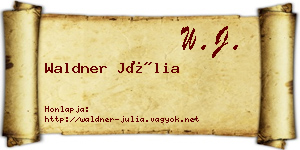 Waldner Júlia névjegykártya